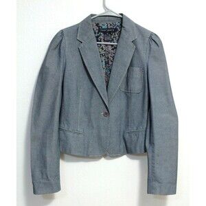 FCUK Jeans Blazer/Sportscoat/Jacket 100% Cotton Pockets Buttons Lined Size 8